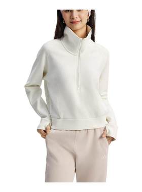 adidas阿迪达斯卫衣26春半开襟女防静电运动休闲套头衫 KH0207