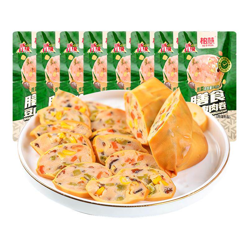 柏慧膳食豆皮肉卷减轻零食低鸡肉卷肠脂卡东北干豆腐卷高蛋白即食