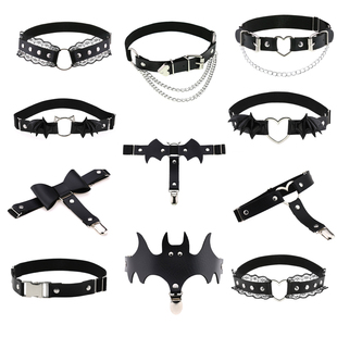 朋克jk小腿夹吊袜带防滑辣妹腿环袜夹朋克大腿绑带绑腿腿链配饰