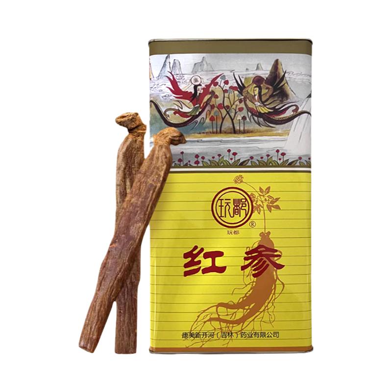 康美新开河 玩都红参40条150g 长白山人参整枝高丽参 正品