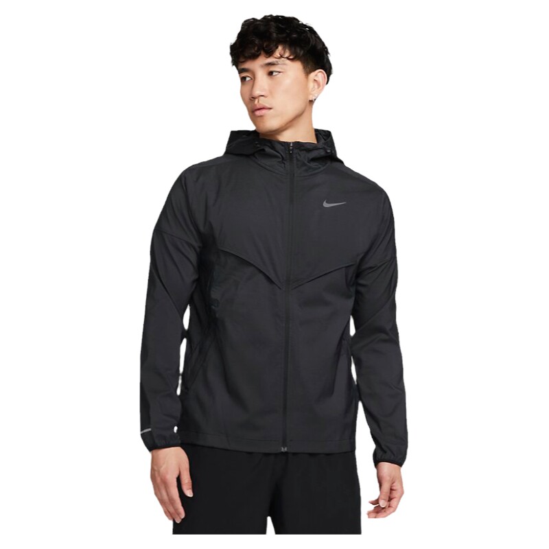 耐克男子拒水跑步夹克遮阳皮肤衣夏季梭织连帽外套FB7541 DD4747