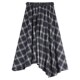 ELLE不规则黑白格纹半身裙女2026春季 设计感休闲百搭a字长裙 新款