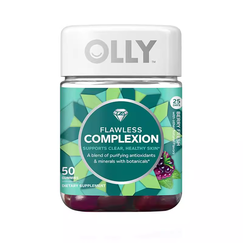 OLLY肌肤去瑕软糖50粒亮肤痘痘肌痘印闭口维生素AE生物素白淡化