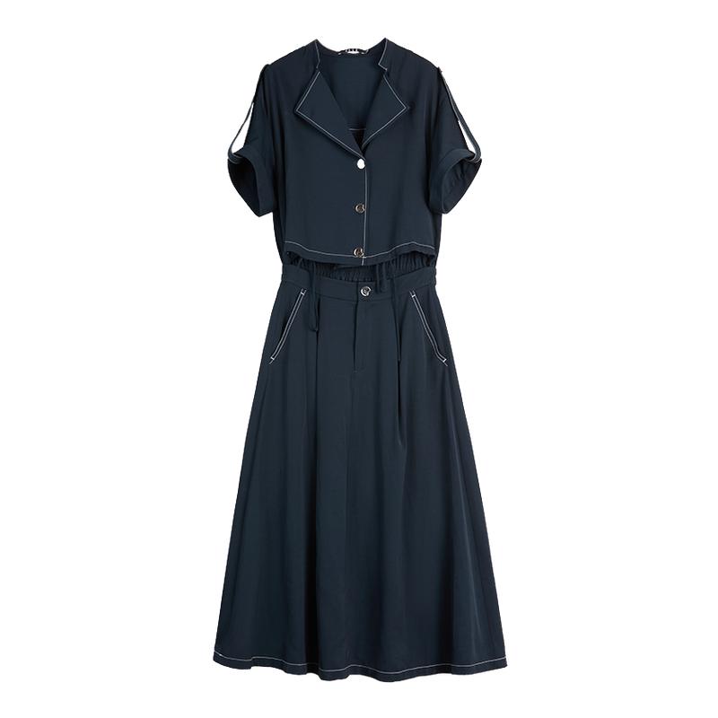 ELLE法式通勤风亚麻连衣裙