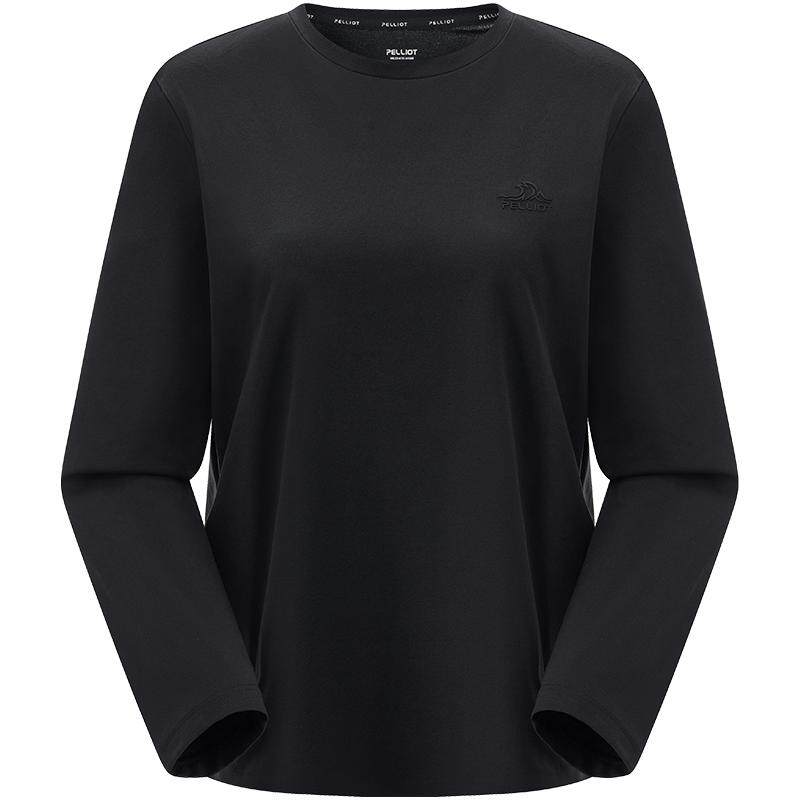 伯希和户外速干T恤女抑菌抗皱透气休闲长袖打底纯色百搭运动上衣