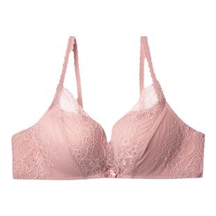 安莉芳无钢圈文胸女小胸聚拢显大本命年内衣 舒挺打卡杯 红品