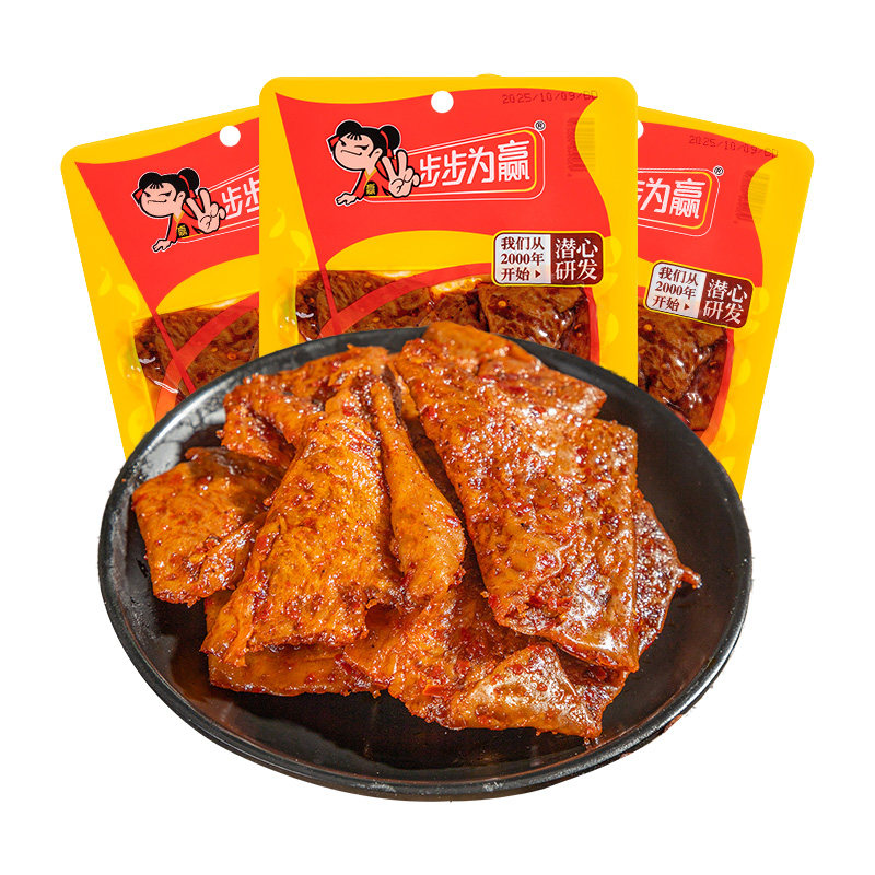 步步为赢素鱼片湖南特产香辣麻辣素肉豆干独立包装解馋零食小吃