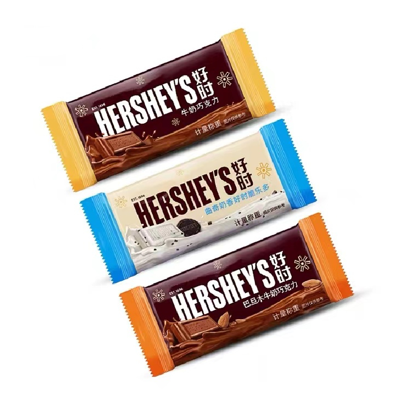 好时巧克力巴旦木牛奶排块散装曲奇奶香脆乐多白巧办公室零食糖果