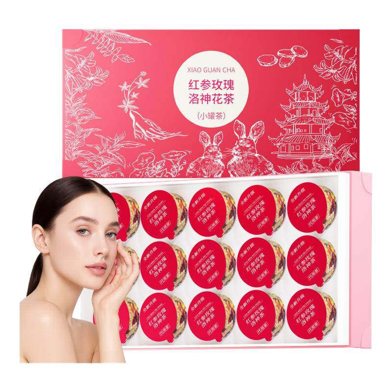 礼盒15罐红参玫瑰洛神花素颜官方旗舰店气小罐茶女神重瓣玫瑰血补,茶,代用/花草茶,淘宝优惠券,粉丝福利购,淘宝优惠卷