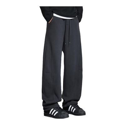美式拼接休闲裤男直筒抽绳