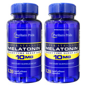 普丽普莱褪黑素睡眠片胶囊美国进口退黑素安瓶成人10mg120粒 2瓶