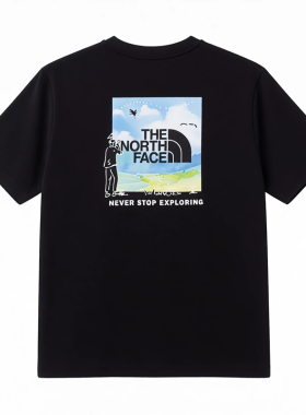 TheNorthFace北面短袖26春夏新款男户外运动透气休闲印花T恤8GVZ
