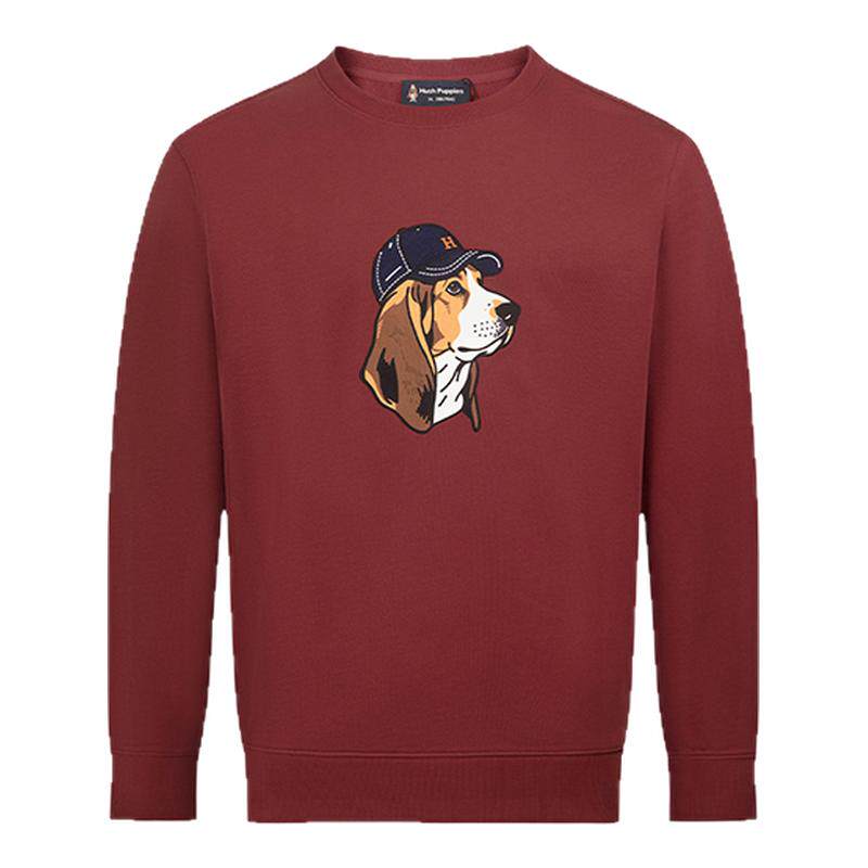 暇步士男装全棉毛圈重工平面卫衣