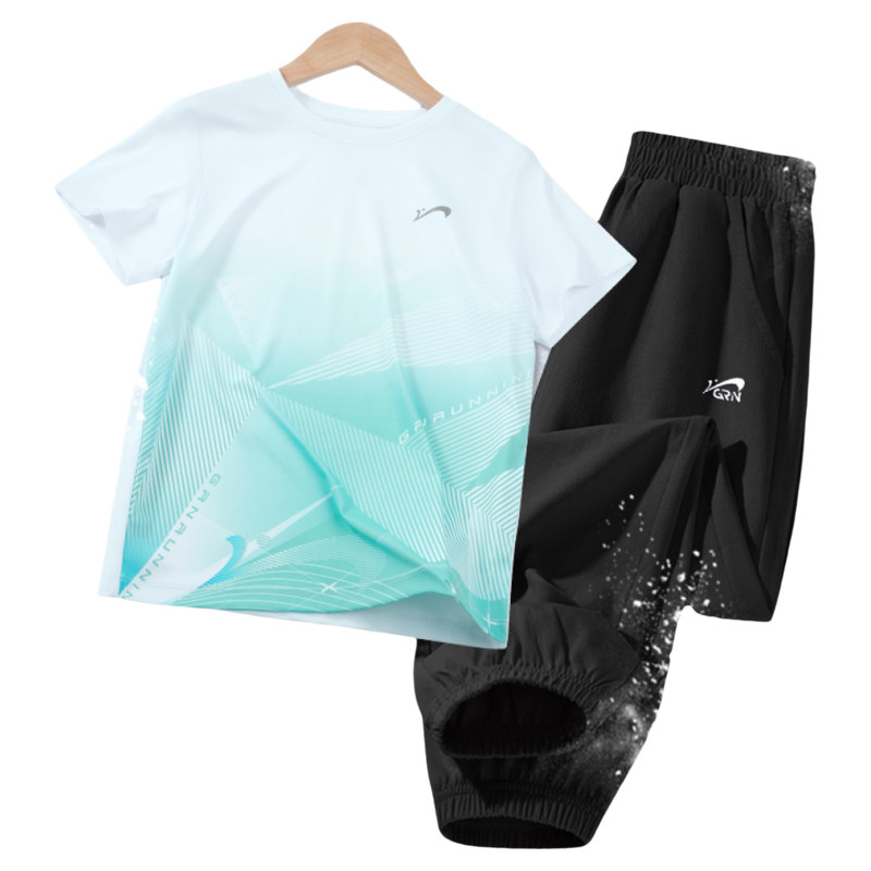 贵人鸟童装儿童速干运动套装夏季新款男童短袖运动服女孩夏装衣服