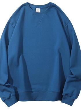 重磅纯棉380克卫衣男士全棉套头长袖T恤加绒加厚三角圆领运动外套