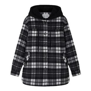 TeenieWeenie小熊奥莱秋冬季 纹连帽绵羊毛呢大衣外套 复古学院风格