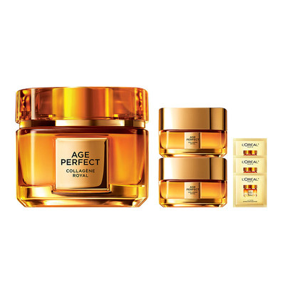 欧莱雅金致臻颜胶原小蜜罐面霜紧致抗皱抗衰老官方旗舰店正品