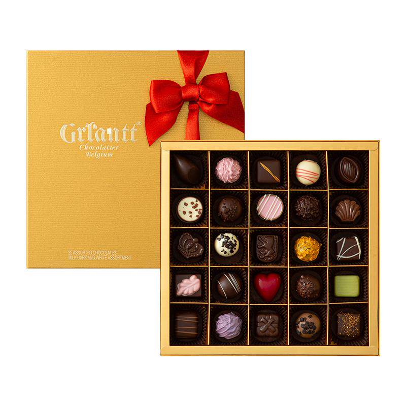 比利时进口巧克力礼盒装手工夹心黑巧可可脂零食伴手礼生日礼物