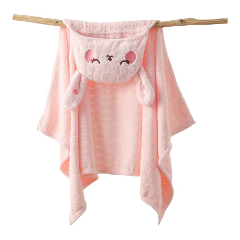格格亲婴儿珊瑚绒斗篷浴巾