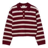 撞色翻领针织POLO衫 季 女装 法式 末7折SANDRO博主同款 2025秋冬新款