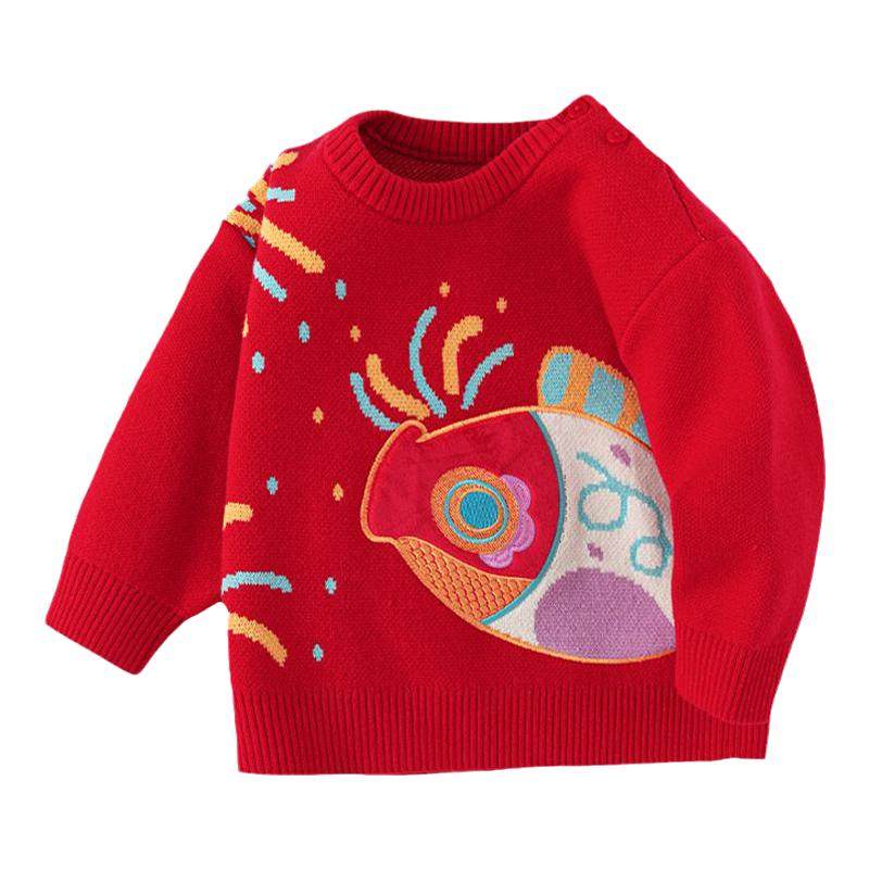 巴拉巴拉婴儿毛衣男童红色新年服针织衫儿童秋冬款童装宝宝拜年服,童装/婴儿装/亲子装,毛衣/针织衫,淘宝优惠券,粉丝福利购,淘宝优惠卷