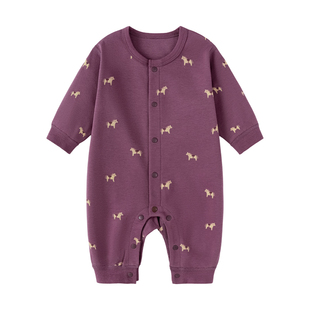衣服 男女宝宝连体衣婴儿纯棉哈衣马年春秋季 babylove 纺软织柔
