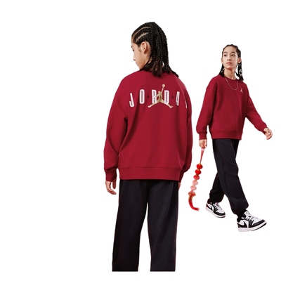 【新年CNY套装】Jordan儿童装男女童卫衣长裤子2件套2026新款红色