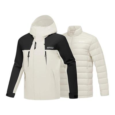 斯凯奇羽绒冲锋衣2025冬季男女三合一防水防风耐污保暖户外外套