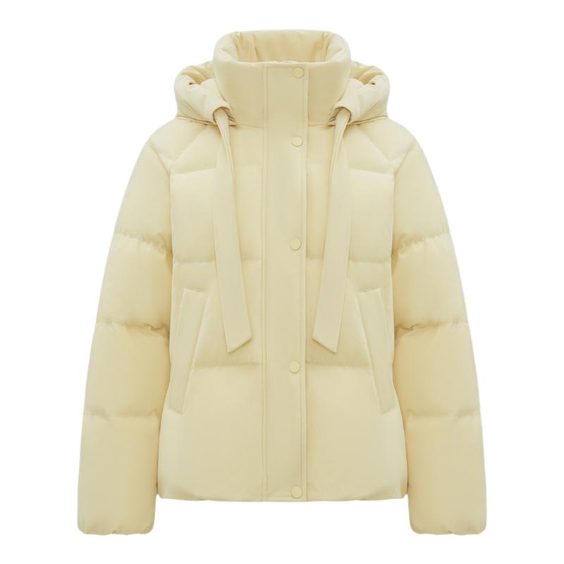 雪中飞2025冬新款女士短款马卡龙色羽绒服女小个子甜美设计感保暖