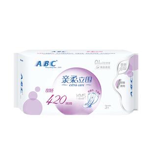 ABC卫生巾女整箱超薄0.1cm超长夜用420mm棉柔姨妈巾10包30片 包邮