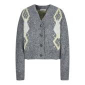 冬季 新品 复古撞色菱格毛衣V领针织开衫 MOUSSY 028HAZ70 1461