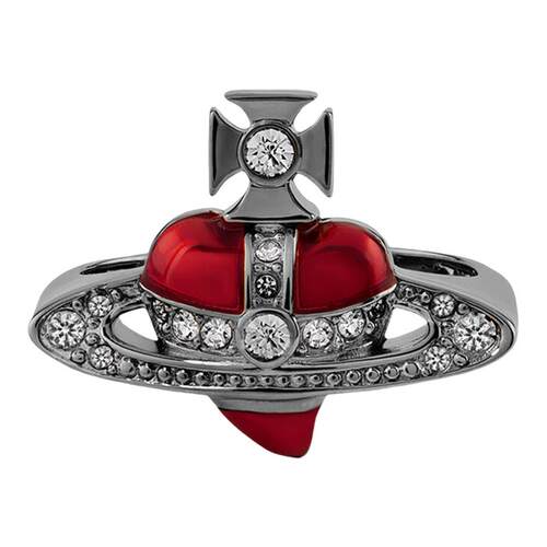 【新品】Vivienne Westwood西太后New Diamante灰色心形戒指