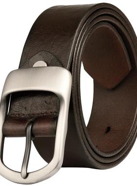 JEEP正品针扣腰带真皮裤带手工纯牛皮皮带男复古中青年休闲潮