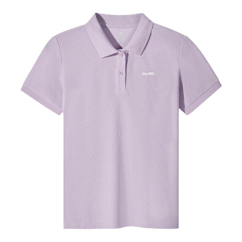 骆驼polo衫女运动T恤 夏季羽毛球网球服透气翻领半袖上衣速干短袖