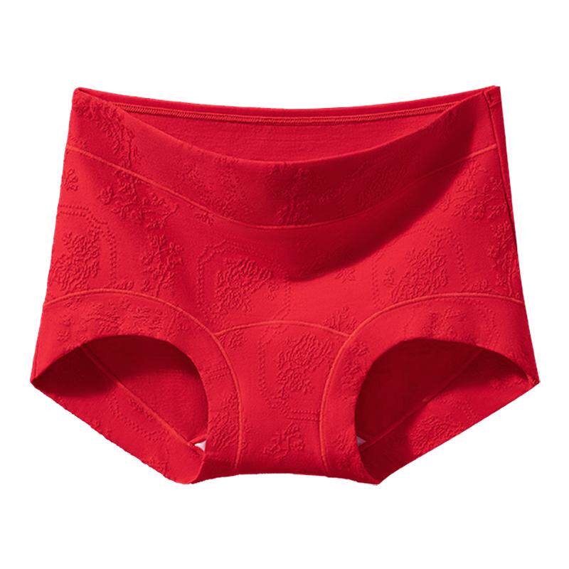 芬腾本命年纯棉轻收腹红色内裤女