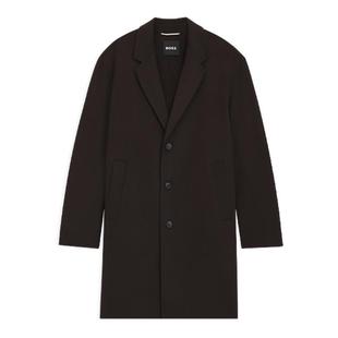 新款 25年冬季 BOSS博斯 羊毛混纺面料宽松羊毛大衣外套 73%羊毛