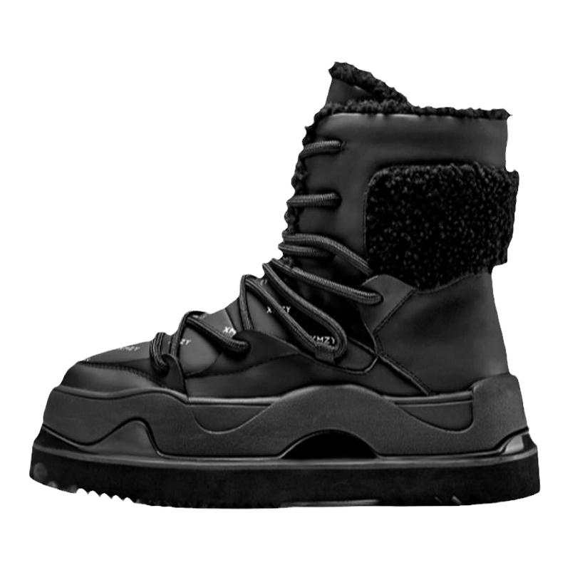 XMZY真皮拼接纯羊毛一体雪地靴女