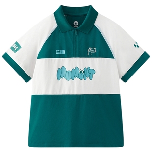 新款 男童polo衫 25夏季 上衣翻领衣服 儿童短袖 吸湿速干 MQD童装