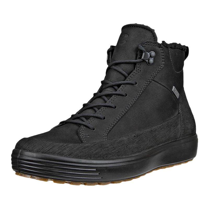 ECCO爱步Soft7高帮男鞋加绒GTX防水保暖舒适耐磨冬季休闲靴450444,流行男鞋,时装靴,淘宝优惠券,粉丝福利购,淘宝优惠卷