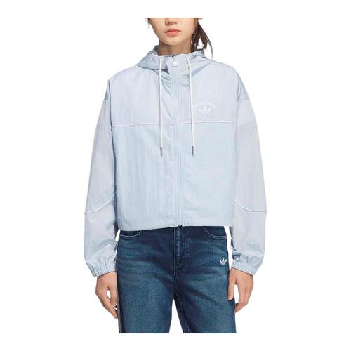 adidas阿迪达斯防风连帽外套2026夏女户外健身梭织夹克 KT3056