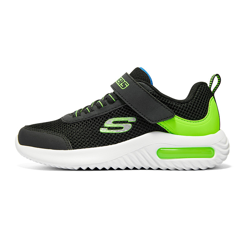Skechers斯凯奇儿童运动鞋春夏男童透气网鞋时尚魔术贴跑步小白鞋