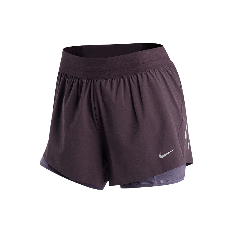 NIKE耐克女子中腰二合一跑步短裤夏DRI-FIT速干运动裤IR7594-651