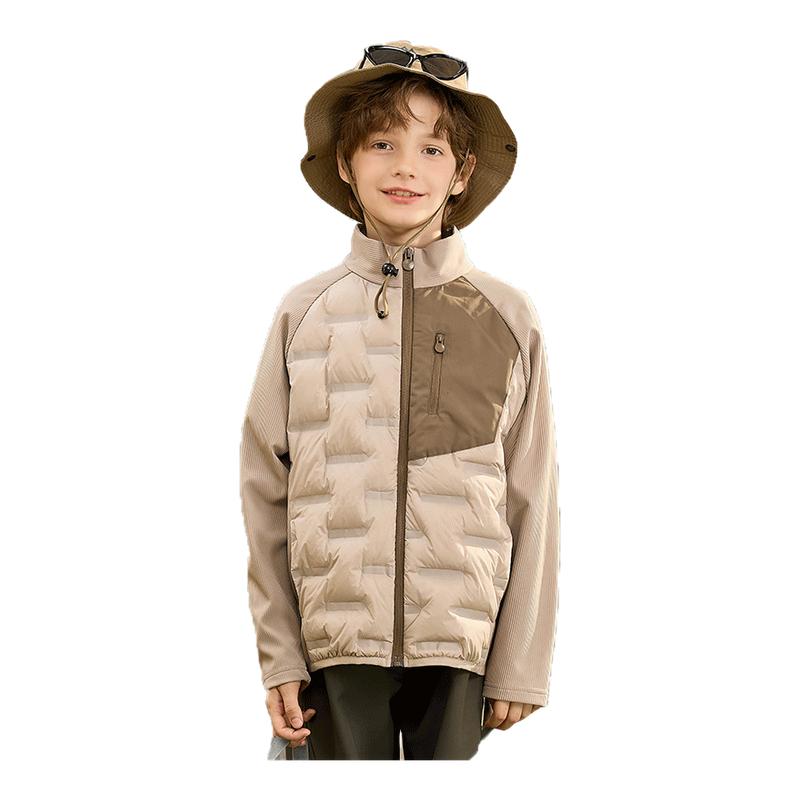 贝贝怡儿童运动轻薄羽绒服冬保暖男女童校服神器中大童白鸭绒外套