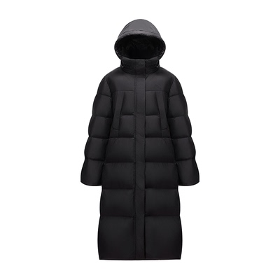 美特斯邦威羽绒服冬季新款女士过膝长款加厚连帽保暖外套