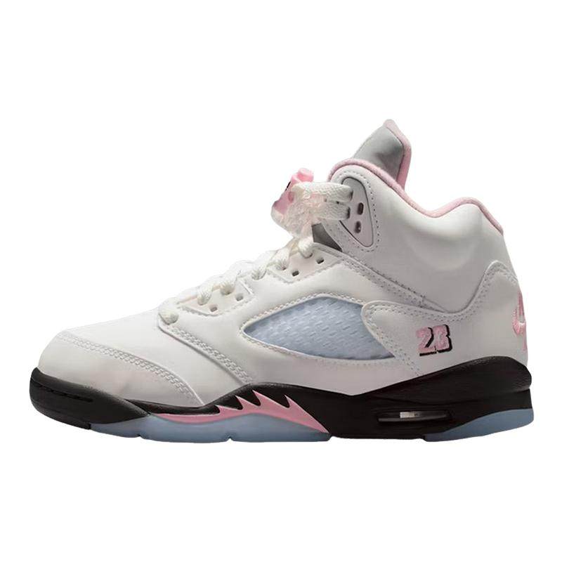 耐克童鞋Air Jordan 5 AJ5 粉白色高帮休闲复古篮球鞋HQ7980-102,运动鞋new,童鞋/青少年鞋,淘宝优惠券,粉丝福利购,淘宝优惠卷