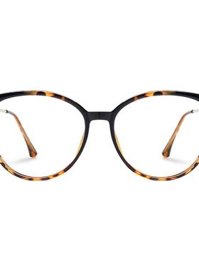 FENCH复古玳瑁猫眼框眼镜女近视素颜可配度数高级感镜架防蓝光