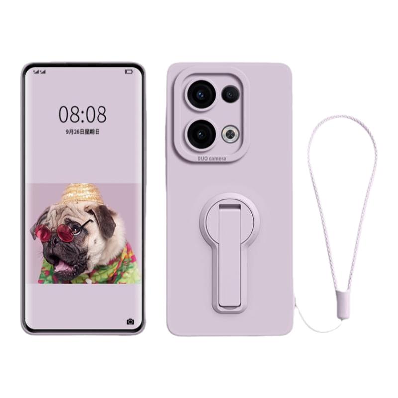 旋转支架适用opporeno15手机壳新款14pro保护套reno13高级感液态硅胶12/10pro+/9/8/7全包防摔女带手绳简约软