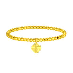 周大生黄金手链四叶草福转运珠足金金珠手串手饰送女友节日礼物