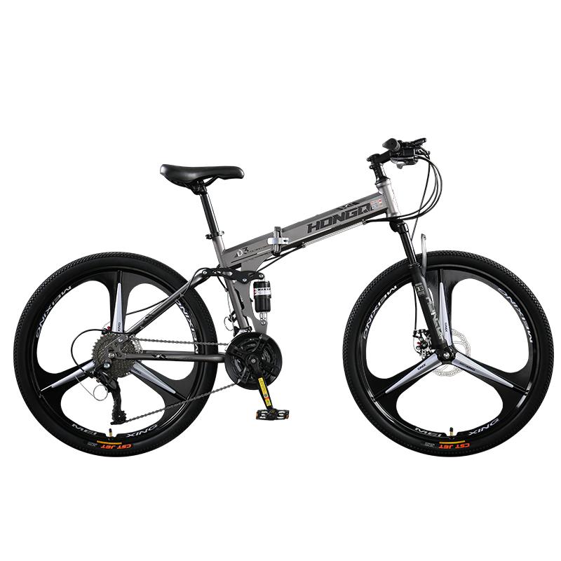 3秒折叠高碳钢山地车红旗速降