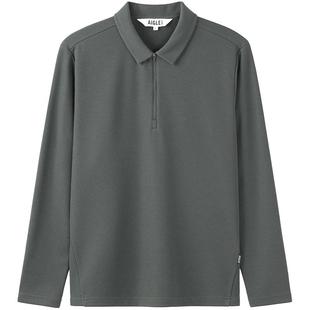 AIGLE艾高男士 户外休闲内搭 上衣半拉链抓绒衣POLARTEC保暖打底衫